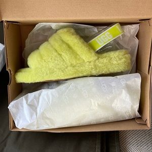 UGG Fluff Yeah Slide in Lime Green